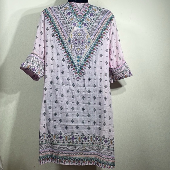 (E1) Debbie Katz, embroidered dress with stones and sequins, 100% cotton, size S - Picture 6 of 12